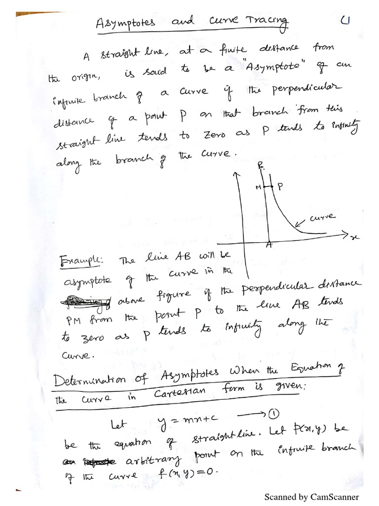 Asymptotes and Curve Tracing Notes PDF