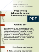 Epp Iv Information and Communication Technology: Paggawa NG Dokumento Na May Kasamang Picture