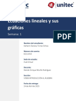 Ecuaciones Lineales y Sus Gráficas: Semana: 1