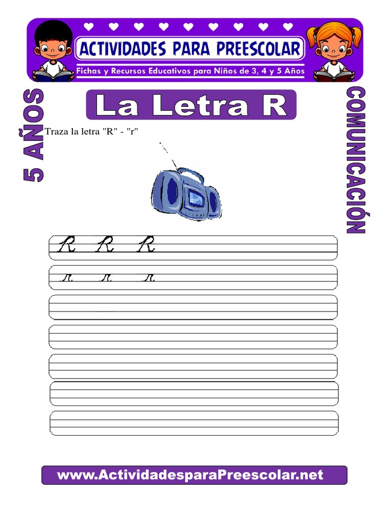Traza la letra R y escribe nombres | PDF