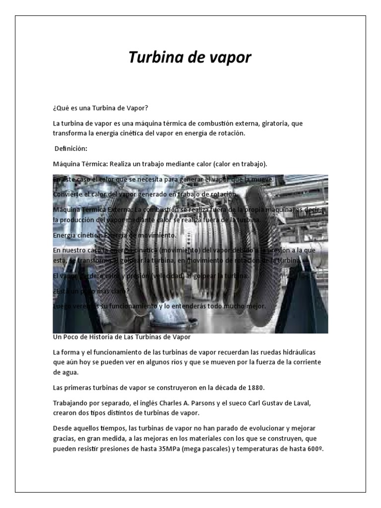 Turbina de Vapor | PDF | Máquina de vapor | Vapor de agua