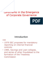 Landmarks in Corporate Governance Emergence