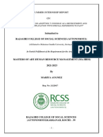 Summer Internship Report ON: Submitted To Rajagiri College of Social Sciences (Autonomous)