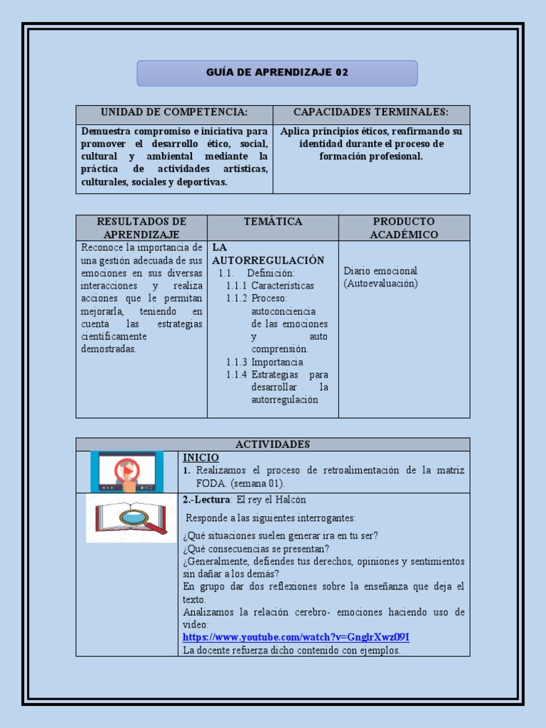 Sem 02 - Guía de Aprendizaje | PDF | Las emociones | Aprendizaje