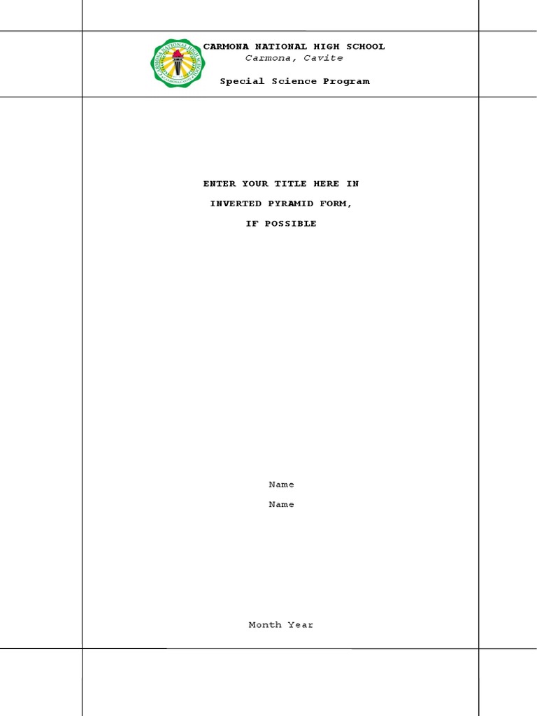 Carmona National High School Special Science Program PDF