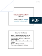 Thermodynamics: Course Contents