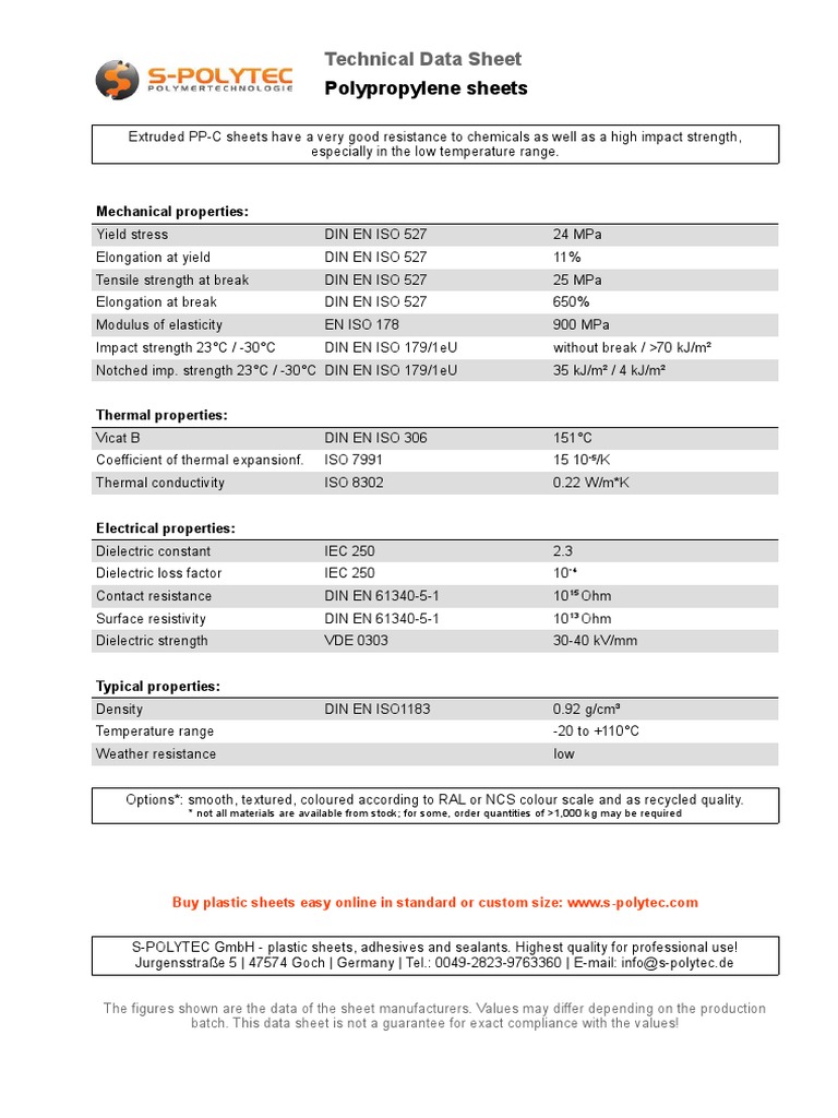 Data sheet pp sheets pdf strength of materials electrical