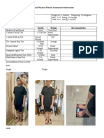 Personal Physical Fitness Assessment Information: Fitness Test Results Ratings Recommendation