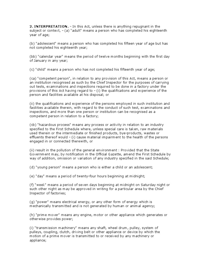 Factories Act 1948 PDF Occupational Safety And Health Engines