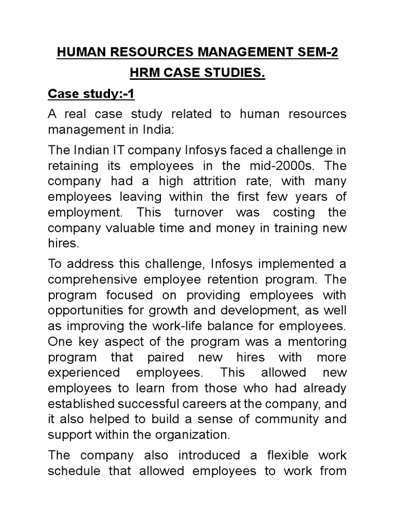 HRM Case Studies HRM PDF