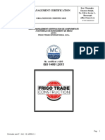 Certificate ISO 14001 Grupul FTI