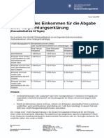 Tabelle Zum Einkommensnachweis