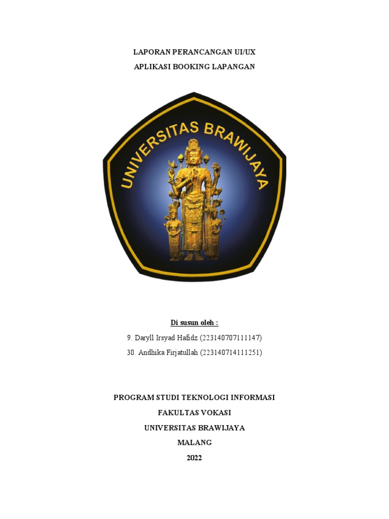 Laporan Rancangan UI/UX Aplikasi Booking | PDF