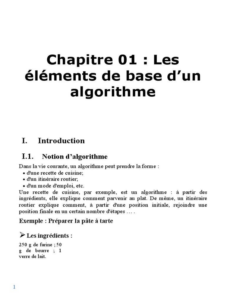 Introduction aux algorithmes et leur structure | PDF | Programmation ...