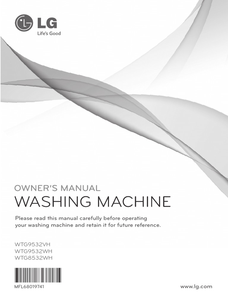 LG Washing Machine Manual WTG8532WH PDF Washing Machine Laundry
