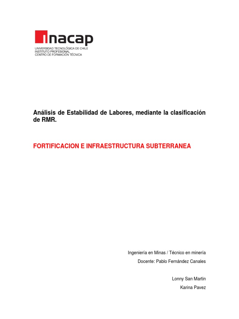 Análisis RMR para Estabilidad Minera | PDF