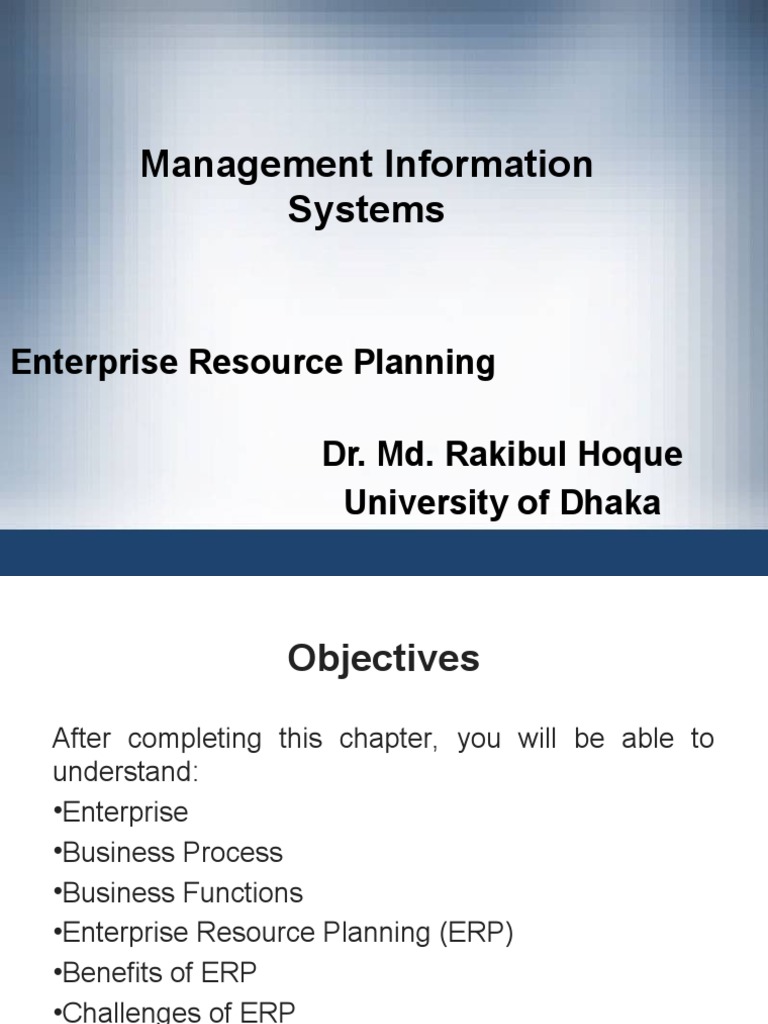 Understanding Enterprise Resource Planning | PDF | Enterprise Resource ...