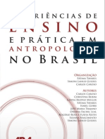 Experiencias de Ensino e Pratica Da Antropologia No Brasil Livro Aba
