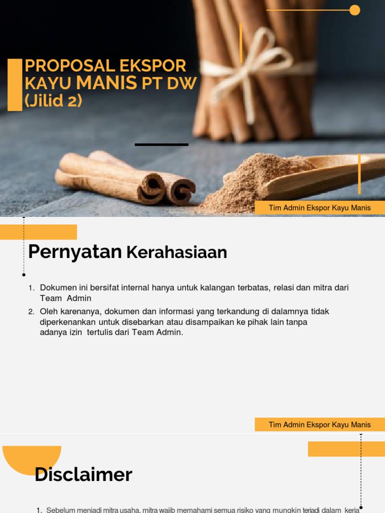 Proposal Ekspor Kayu Manis 2 | PDF