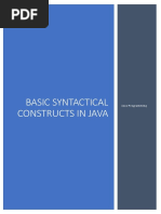 Basic Syntactical Constructs in Java