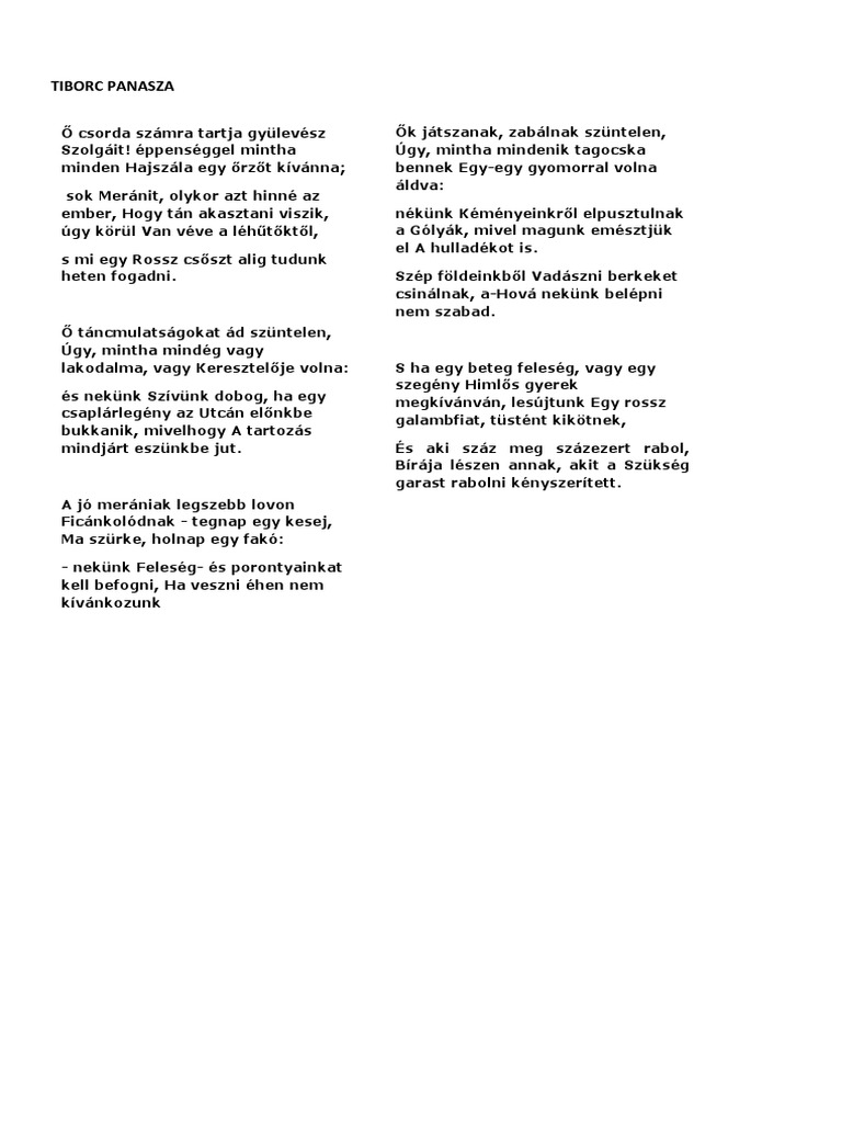 Tiborc Panasza | PDF