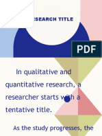 The Research Title
