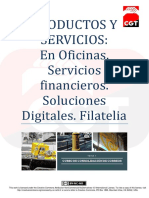 Productos Y Servicios: en Oficinas. Servicios Financieros. Soluciones Digitales. Filatelia