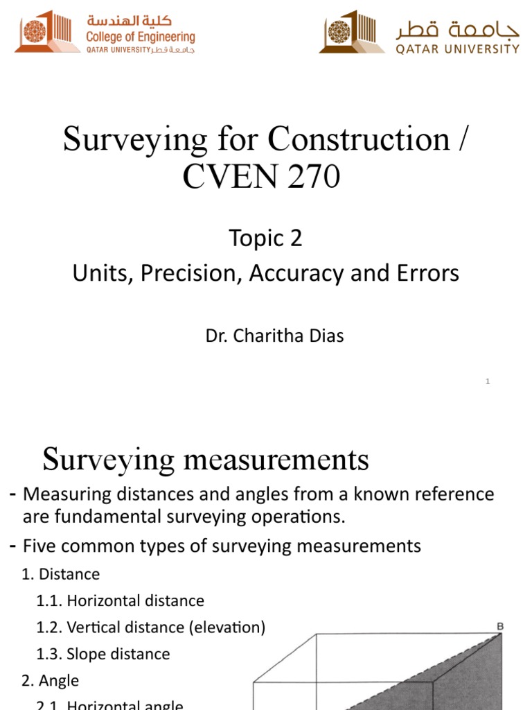 Surveying Measurements: Units & Errors | PDF | Errors And Residuals ...