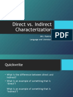 Direct vs. Indirect Characterization: Mrs. Ramirez Language and Literature
