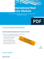 Fup International Real Estate Markets: Prof. Dr. Ute Knippenberger I Prof. Dr. Christian Focke Summer Term 2023