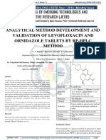 Analytical Method Development and Validation of Levofloxacin and Ornidazole Tablets by RP-HPLC Method