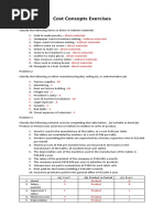 Cost Concepts Exercises With Answers