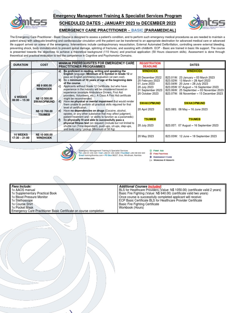 Emergency Care Practitioner Course 2023 | PDF | Emergency Medical ...