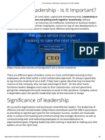 Business Leadership - Is It Important?: Signi Cance of Leadership