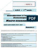 Macro-Économie (I) : Introduction À L'analyse Economique