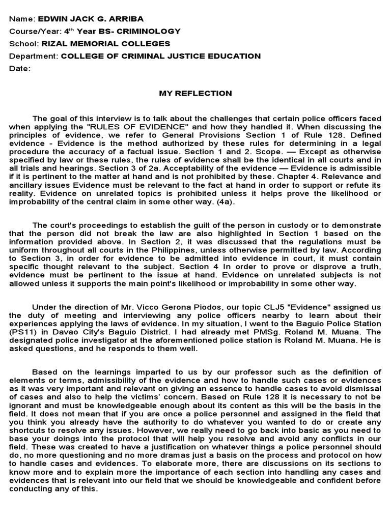 MY REFLECTION 20pages - FINAL | PDF