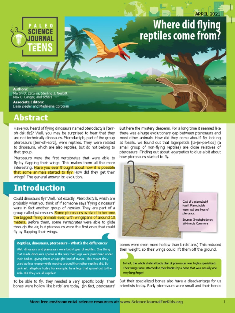 Science Article PDF Dinosaurs Reptile