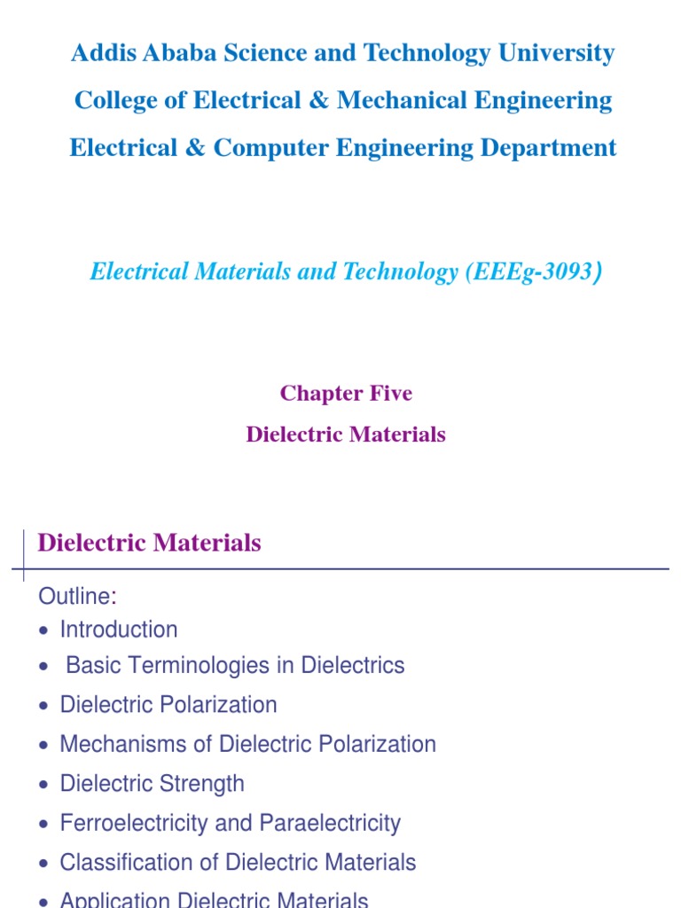 Overview of Dielectric Materials | PDF | Dielectric | Ferroelectricity
