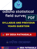 Odisha Statistical Field Surveyor: Syllabus and Previous Years Question