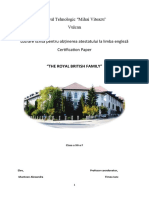 Liceul Tehnologic "Mihai Viteazu" Vulcan Lucrare Scrisă Pentru Obținerea Atestatului La Limba Engleză Certification Paper