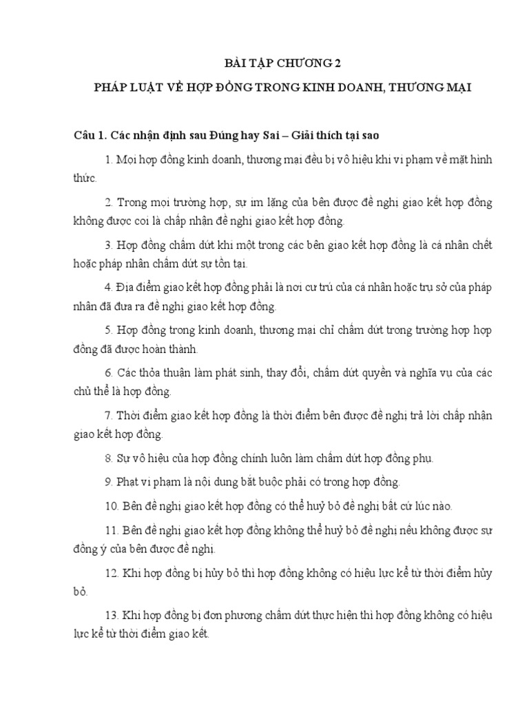 B i T p Ch ng 2 Ph p Lu t V H p ng Trong Kinh Doanh Th ng M i PDF