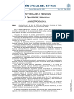 Convocatoria plazas Diputación Toledo