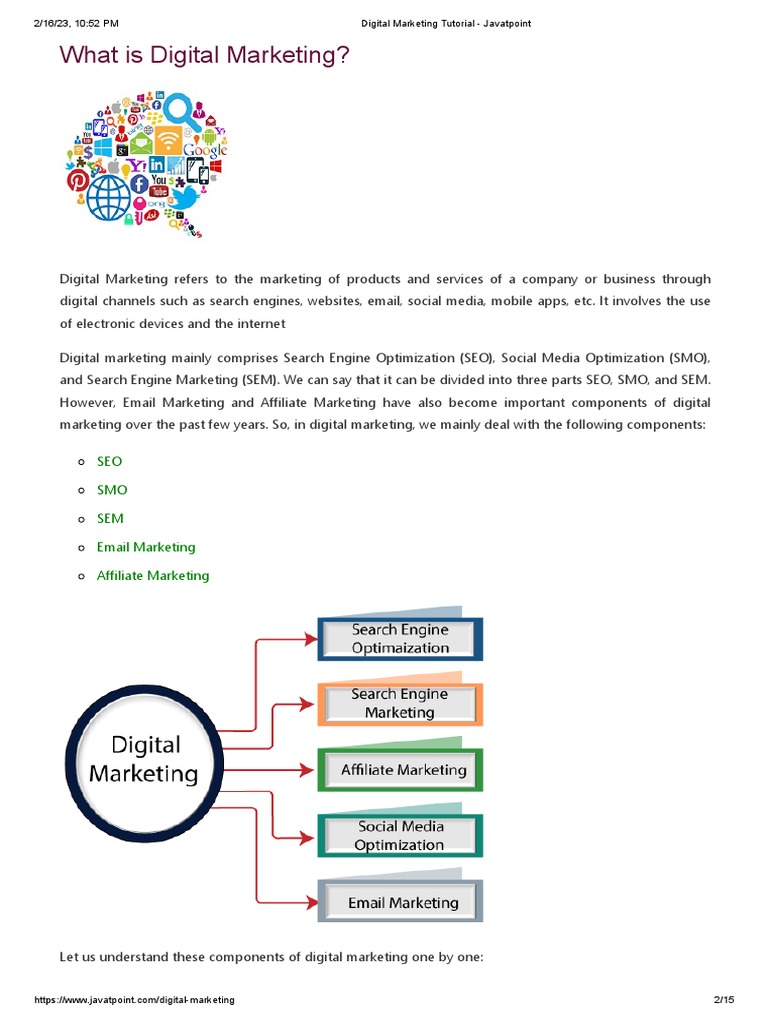 Digital Marketing Tutorial Javatpoint PDF Search Engine Optimization Search Engine Marketing