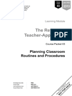 Plan routines and procedures for efficient classes