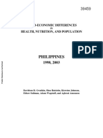 Philippines: Socio-Economic Differences Health, Nutrition, and Population