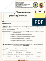 Preliminary Exam in Applied Economics