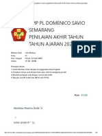 SMP PL Domenico Savio Semarang Penilaian Akhir Tahun TAHUN AJARAN 2021/2022