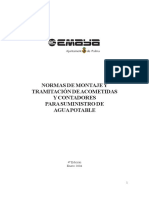 Normas de Montaje Y Tramitación de Acometidas Y Contadores para Suministro de Agua Potable