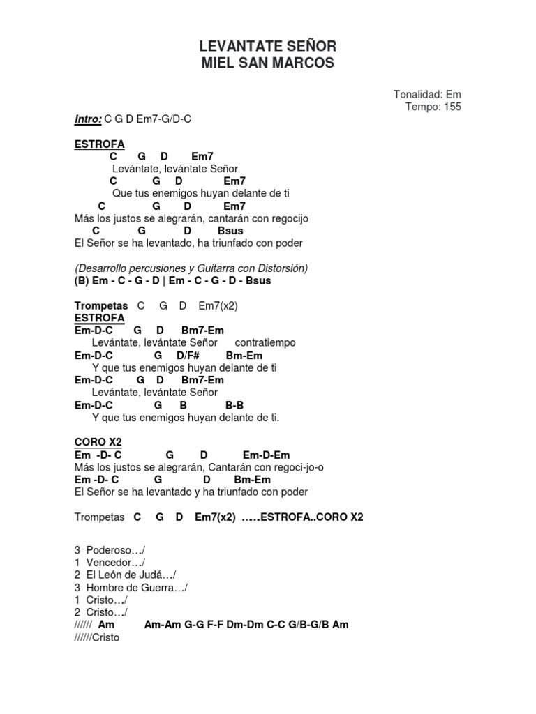 Levántate Señor - Miel San Marcos | PDF