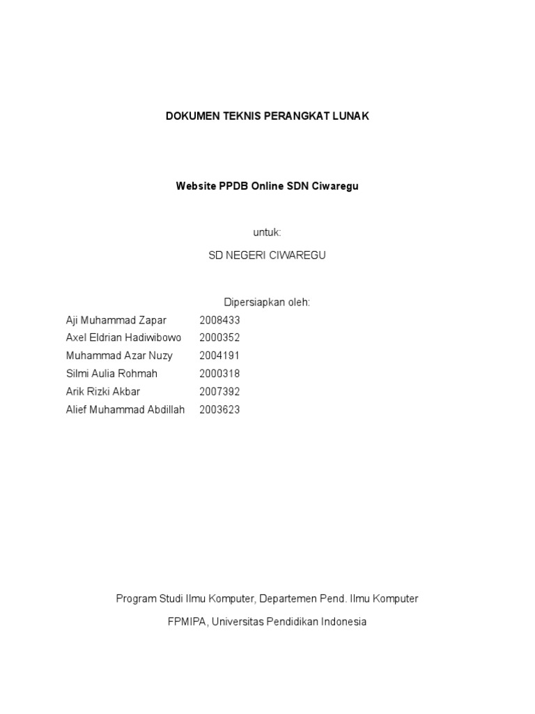 Contoh Dokumen Teknik Perangkat Lunak | PDF